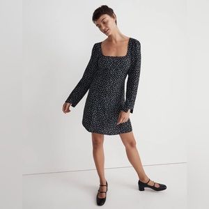 Madewell Seamed Long-Sleeve Mini Dress in Ditsy Floral Size 16 NWT